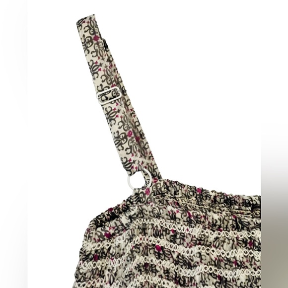 PARDON Womens Gray/Pink Flowy Ruffle Floral Ruched Strappy Dress Size 12 EU 42 - Picture 5 of 13